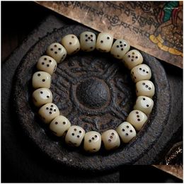 Örhängen halsband set tibetanska ben buddha pärlor armband tärningar handgjorda jadifierade handkatenary platta en enda cirkel droppleverans juvelr dhnub