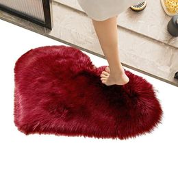 Carpets Heart Fluffy Area Rugs Artificial Wool Imitation Ru Shape Rug Bedroom Coffee Table Living Room ShagCarpet