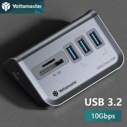 Hubs Yottamaster Multi Port Splitter USB A Type C Docking Station Multiple 4 Slot Plug Hub Socket Extender Dock Adapter for PC Laptop