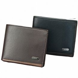 leather Men Wallets Premium Product Real Cowhide Wallets for Man Short Black Walet Portefeuille Homme Design Purses Coin Bag x7ZC#