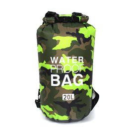50pc Outdoor Camouflage Waterproof Bag Portable Rafting Diving Dry Bag Sack PVC Folding Swimming Storage Bag for River Trekking