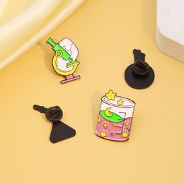 Science Experiment Enamel Pin Chemical Test Tube Beaker Microscope Flask Brooch Custom Brooches for Science Lover Badge Jewelry