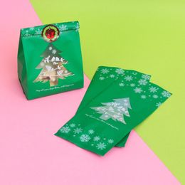 25pcs Snowflake Christmas Tree Gift Bags Candy Cookie Baking Packaging Bag Christmas Decorations for Home 2022 Navidad Xmas