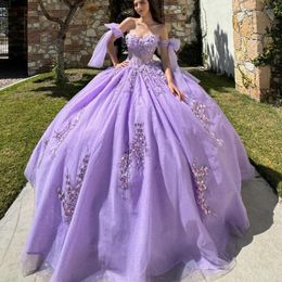 Lilac Quinceanera Dresses 2024 Princess Girls Prom Birthday Gowns Princess Sweet 15 16 Dress Vestidos