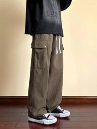 Men's Pants Trendy Japanese-Style Retro Casual Large Pocket Overalls