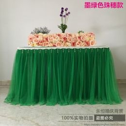 Wedding Party Tutu Tulle Table Skirt Tableware Cloth Baby Shower Party Cake Table Home Decor Tablecloth Cover for Birthday Party