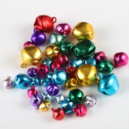 30pcs 6/8/10/12/14mm Multicolor Bell Christmas Jingle Bells Loose Beads DIY Handmade Crafts Christmas Tree Party Accessories