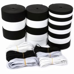 5 Meters/Lot Black White Flat Elastic Bands For Sewing Clothing Pants Stretch Belt DIY Elastic Bands Clothing Sewing Accessories