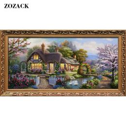 Needlework,DIY Landscape Painting Cross stitch,Garden hut Dream home printing patterns Cross-stitch ,DMC Sets For Embroidery kit