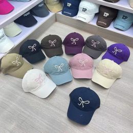 Ball Caps 2024 Versatile Embroidered Bow Women's Hats Spring And Summer Outdoor Sunshade Korean Version Fashion Soft Top Baseball Cap