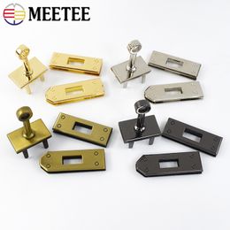 Meetee 2/10Sets (1Set=3Pcs) Metal Bags Twist Turn Lock Buckles Luggage Handbag Locks Clasp Purse LeatherCraft Hardware Accessory