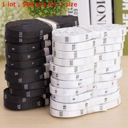 500pcs/lot XXS XS S M L XL XXL XXXL 4XL 5XL 6XL Woven polyester cloth size labels clothing Alphabet tags