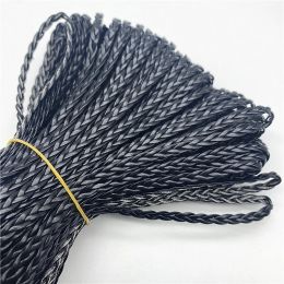 3yards/Lot 5mm PU Braided Leather Cord Strips for DIY Pendant Neck Bracelet Thread Jewellery Making Supplies Crafts