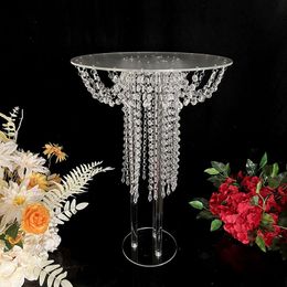 4Pcs 60cm Tall Acrylic Wedding Table Centrepiece Acrylic Flower Stand Romantic Road lead Decoration Transparent Cake Tray