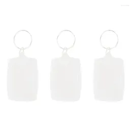 Hooks 30Pcs Transparent Blank Insert Po Picture Frame Key Ring Split Keychain