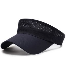 Summer Breathable Air Sun Hats Men Women Adjustable Visor UV Protection Top Empty Solid Sports Tennis Running Sunscreen Cap Hat 240403