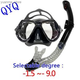 Máscaras de mergulho máscara de snorkeling qyq micopia myopia micopia máscara de mergulho de lente de energia universal adulto y240410