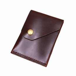 2022 Genuine Leather Wallet For Men Male Vintage Short Slim Mini Thin Men's Purse Credit Card Holder With Coin Pocket Mey Bag 38LC#