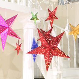 New Arrival 1Pcs/lot Multi Colors 3 Sizes 3D Star Paper Lantern Lampshade Wedding Home/Pub/XMAS Hanging Christmas Decor Light