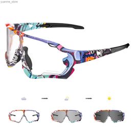 Outdoor Eyewear Kapvoe Photochromic Cycling Glasses for Men Sunglasses Bicycle UV400 Mountain Bike Glasses Sports Running Baseball Glasses Y240410