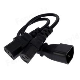 Power Y Type Splitter Adapter Cable Single IEC 320 C14 Male to Dual C13 Female Short Cord for Computer host display