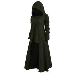 Gothic Punk Jacket Women Black Hooded Plus size Winter 2021 Coat Female Long Womens Jackets And Coats Clothing Capes & Ponchos