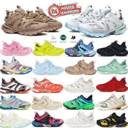 Factory Direct Sale Designer Mens and womens Casual Shoes Track 3 3.0 Triple White Black Track Sneakers Goma leather Training printed men and women outdoor sneakers