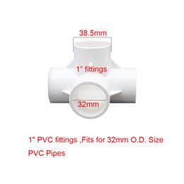 PVC Fittings for Greenhouse Frame Construction, Elbow Corner, Side Outlet Tee, Tent Connection,Furniture Build Grade