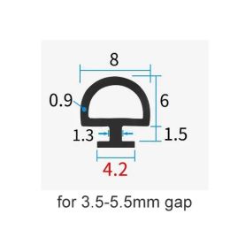 10M Bottom width 5/6/7mm Silicone sealing strips bridge aluminum door sealed plastic strips energy saving gasket weatherstrip