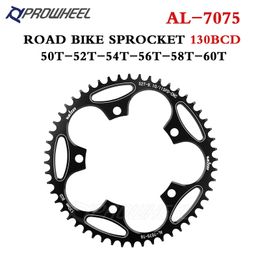 PROWHEEL Road Bike Crankset 130 BCD 170/172.5mm 50/52/54/56/58/60T Sprocket Chainrings with Bottom Bracket Bicycle crank parts