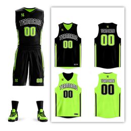 Custom Reversible Basketball Jersey Sets Men/Youth Double-Sided Basketball Shirt Suit Print Sportwear Team Game Training Uniform