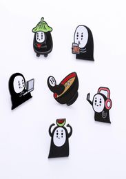 No Face Man Enamel Pins Custom Calcifer Scarecrow Cat Jiji Brooches Lapel Badge Cartoon Movie Animal Jewelry Gift for Kid Friend 69677400