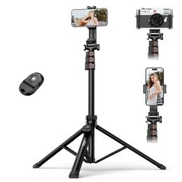 Tripods New 1.6M Wireless Extend Tripod For Smartphone Camera Vlog Tripods W Phone Holder 1/4 Screw Cold Shoe for Microphone LED Light