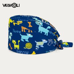 Men Women Pet shop Printing Scrubs Caps Adjustable Cap nurse uniform Scrubs hat hospital accessories