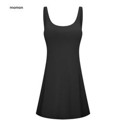 23ssSweat-Wicking Breathable Tennis Skirt Yoga Clothes High Elastic Sports Dress With Removable Cups Soft Slim Fit Skirts Outdoor Casual Dresses