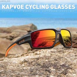 Outdoor Eyewear Kapvoe Polarized Sunglasses Cycling Glasses Men Fishing Mountain Bike Bicycle Eyewear Women Sports Goggles Road Speed Skating Y240410