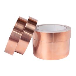 10m Single Side Conductive Copper Foil Tape Adhesive Strip Heat Shield Eliminate EMI Anti-static Repair Tape 0.06mm Thickness