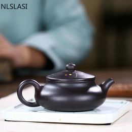 Chinese Authentic Yixing purple clay tea pot Raw ore Black mud painted plum teapot beauties Handmade Tea set kettle 170ml