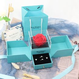 Flower Box Jewellery Box Artificial Flowers Unfake Flower Gift For Mom Christmas Valentines Gift Girlfriend Boyfriend Gifts