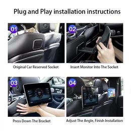 Rear Entertainment System For Mercedes-Benz GLS GLE V-Class Back Seat With jack Bluetooth Wifi Android 12 Car Headrest Monitor