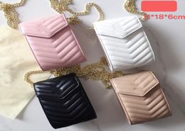 Designer Kids letter metal chain handbags 2022 girls rectangle single shoulder bag children PU leather messenger purse A84386688263