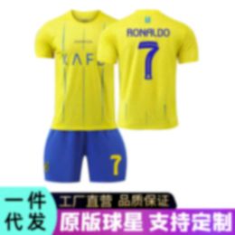 Soccer Jerseys 24 Al-nassr Fc Home Football Shirt c Luo No. 7 Team Purchase Training Match Printed Size Men's Suits