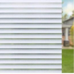 Window Stickers 2M Stripe Film Frosted Privacy White Non-Adhesive Tint Kitchen Office Home Decal For Glass