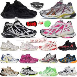 designer shoes Paris Runner 7.0 Runners Sneakers Black Multicolor White Fluo Pink Blue Orange Lime Burgundy Deconstruction jogging hiking 7 Mens Womens Casual Shoes