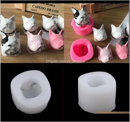 Craft Sile Bulldog Shaped Mould Clay Candle Soap Resin Casting Ornaments Jewellery Making Mould Tools Jymys 91P375050489