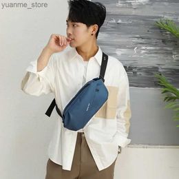 Sport Bags 2024 New Mens Chest Waist Bag Boys Backpack Students Cross Shoulder Bag Casual Fashion Y240410