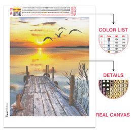 EverShine Diamond Mosaic Sunset Landscape Cross Stitch Kits Diamond Painting Nature Full Square Embroidery Seaside 5D Wall Art