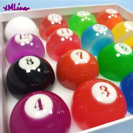 xmlivet 57.25mm transparent Colourful Pool Billiards balls full complete set of cue balls 2 1/4inch Billiards accessories