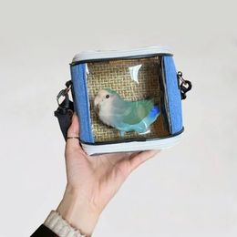 Portable Pet Carrier Bag Small Animals Warm Nest for Tiny Birds Hamsters Guinea Pigs Lizards Travel Bird Cage Parrot Backpack