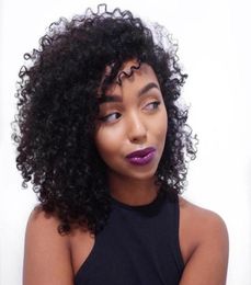 Short Afro Kinky Curly Full Lace Human Hair Wigs Mongolian Kinky Curly Hair Lace Front Wig Short Bob91843806132575